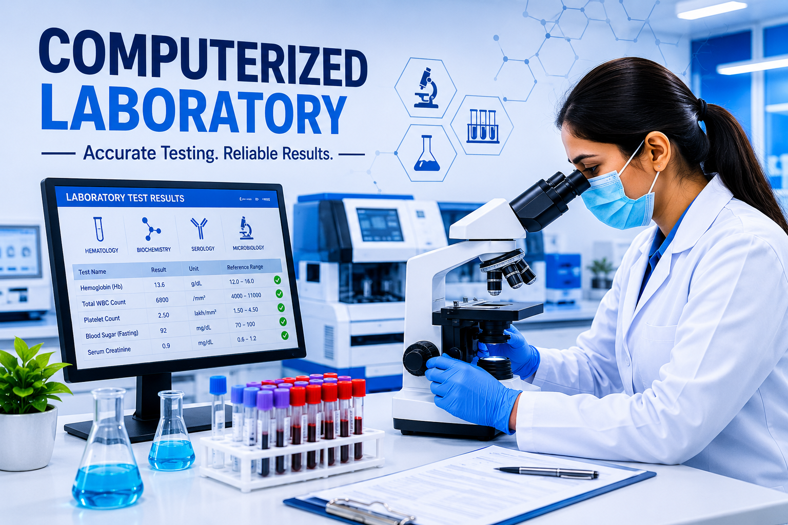 Computerized laboratory with advanced diagnostic equipment and accurate medical testing at Lalita Diagnostic & Health Care Centre