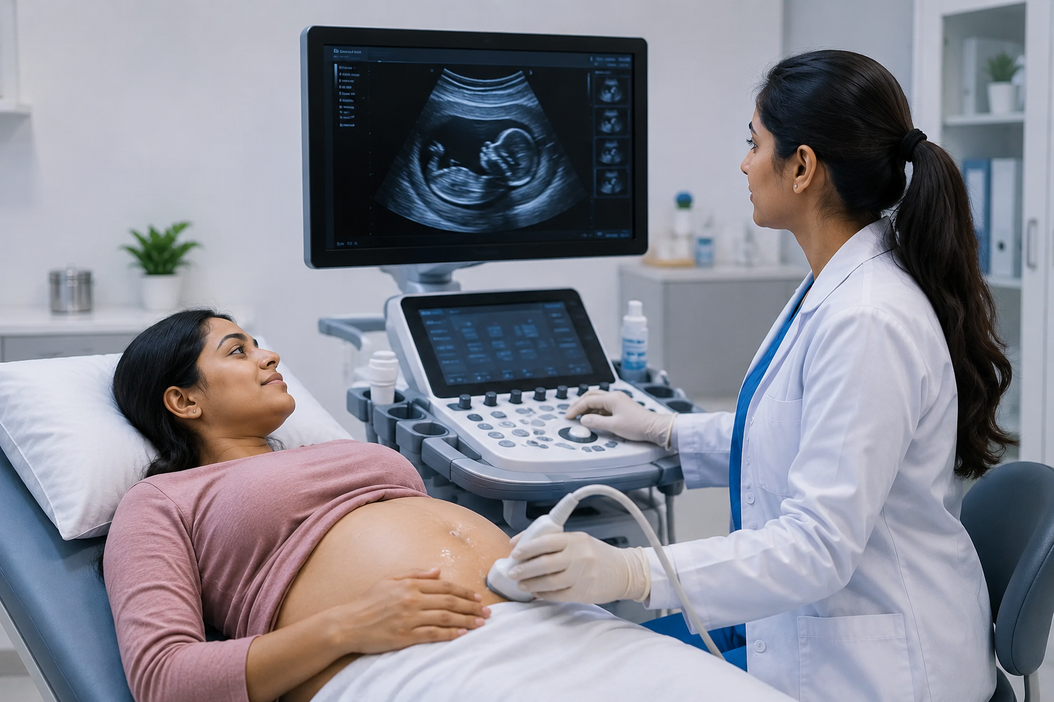 Ultrasound scanning procedure with advanced diagnostic imaging technology at Lalita Diagnostic & Health Care Centre