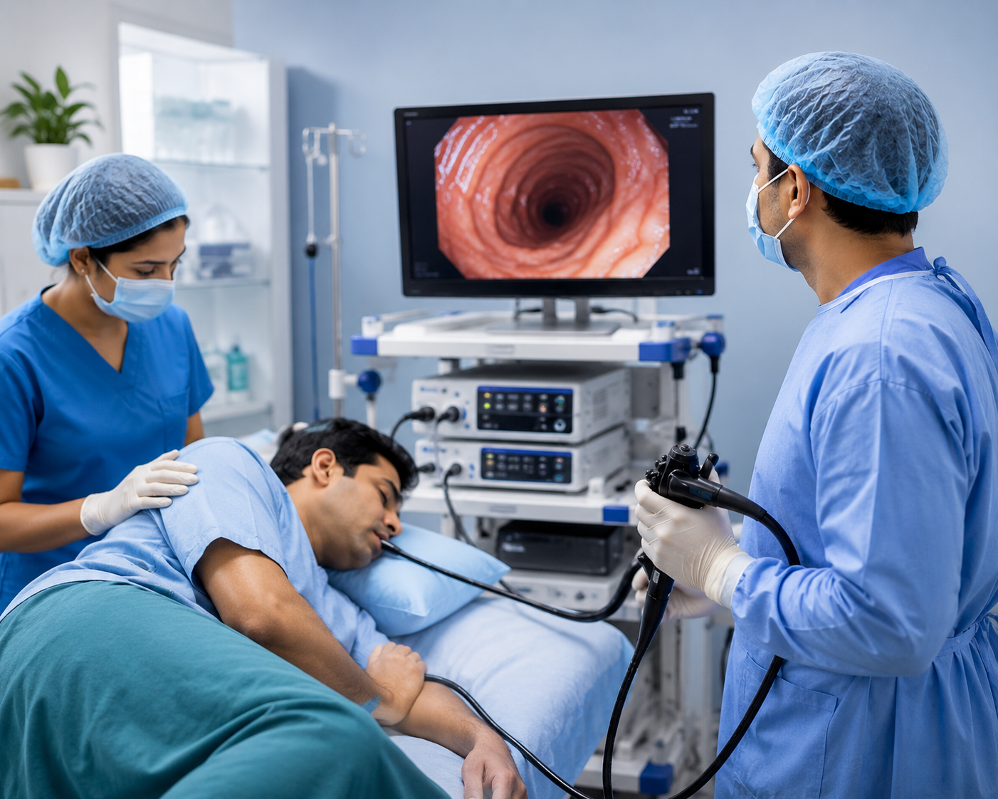 Advanced endoscopy procedure with modern medical equipment and expert gastro care support at Lalita Diagnostic & Health Care Centre