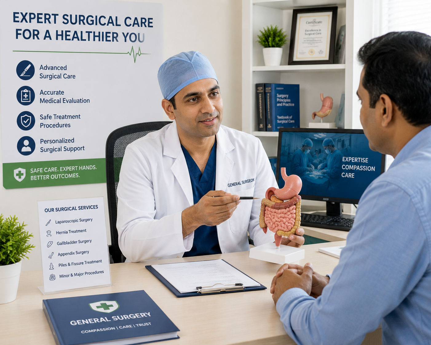 Professional general surgeon consultation with advanced surgical care and expert medical evaluation at Lalita Diagnostic & Health Care Centre