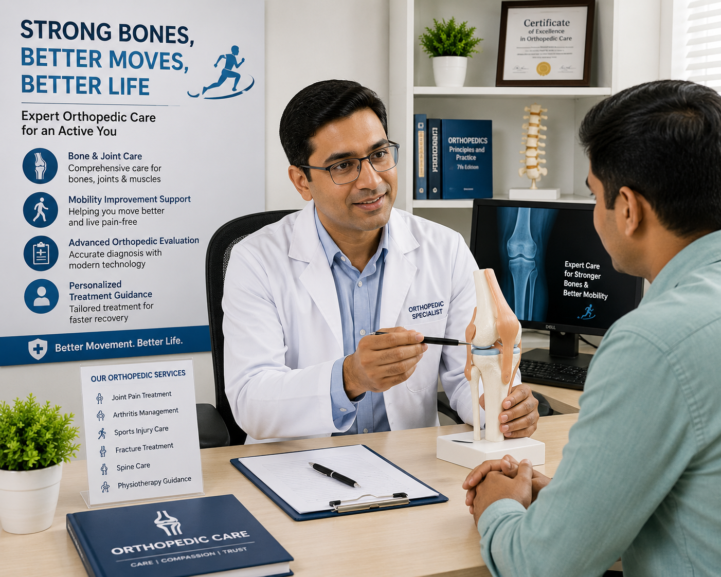 Professional orthopedic consultation with bone and joint care support at Lalita Diagnostic & Health Care Centre