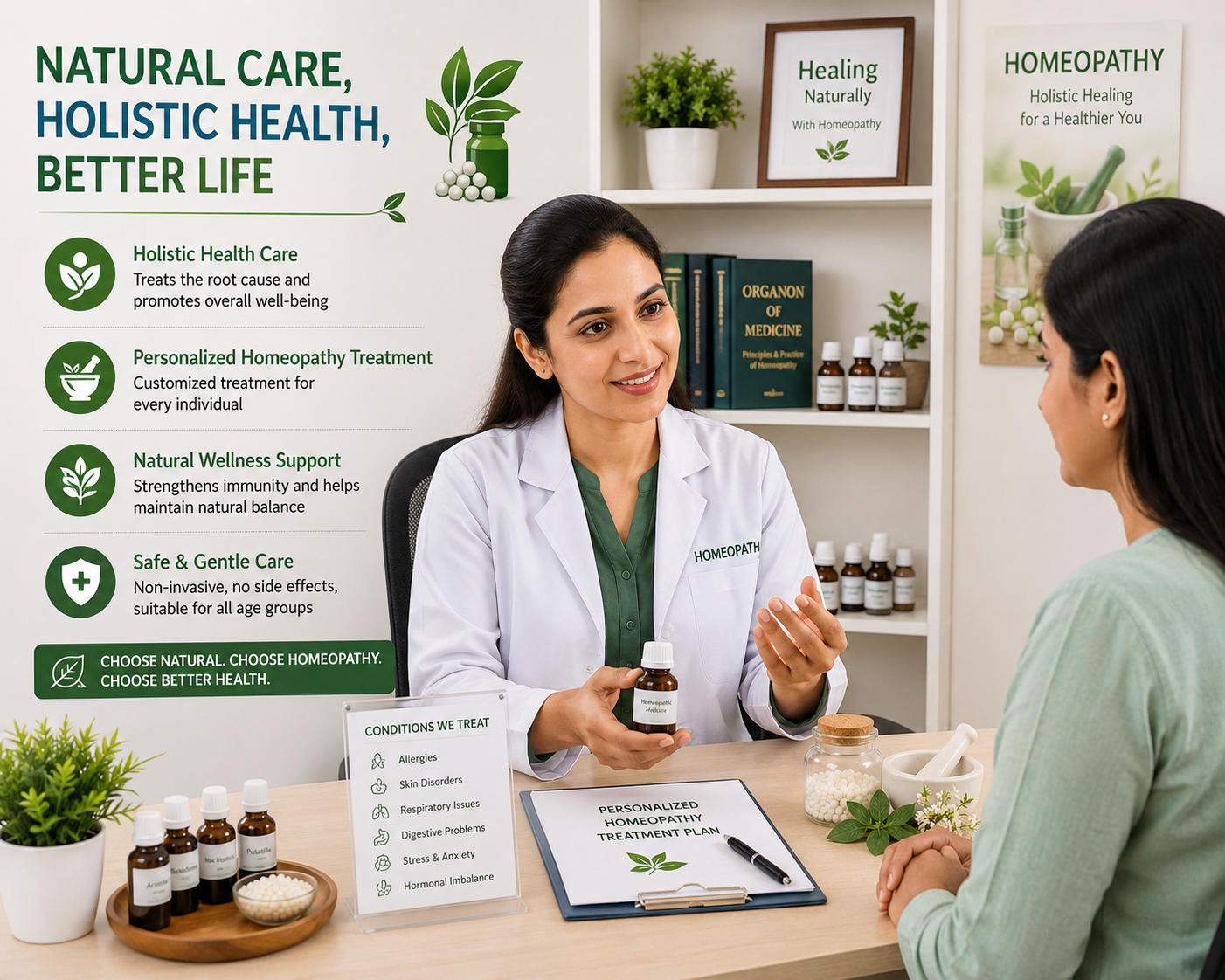 Professional homeopathy consultation with natural wellness support and holistic healthcare guidance at Lalita Diagnostic & Health Care Centre